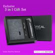 3 in 1 Gift Set (LED Flask + Metal Pen + Notebook)