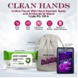 Cotton Pouch With Hand Sanitizer Spray and Antibacterial Wipes