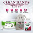 Cotton Pouch With Hand Sanitizer Spray and Antibacterial Wipes
